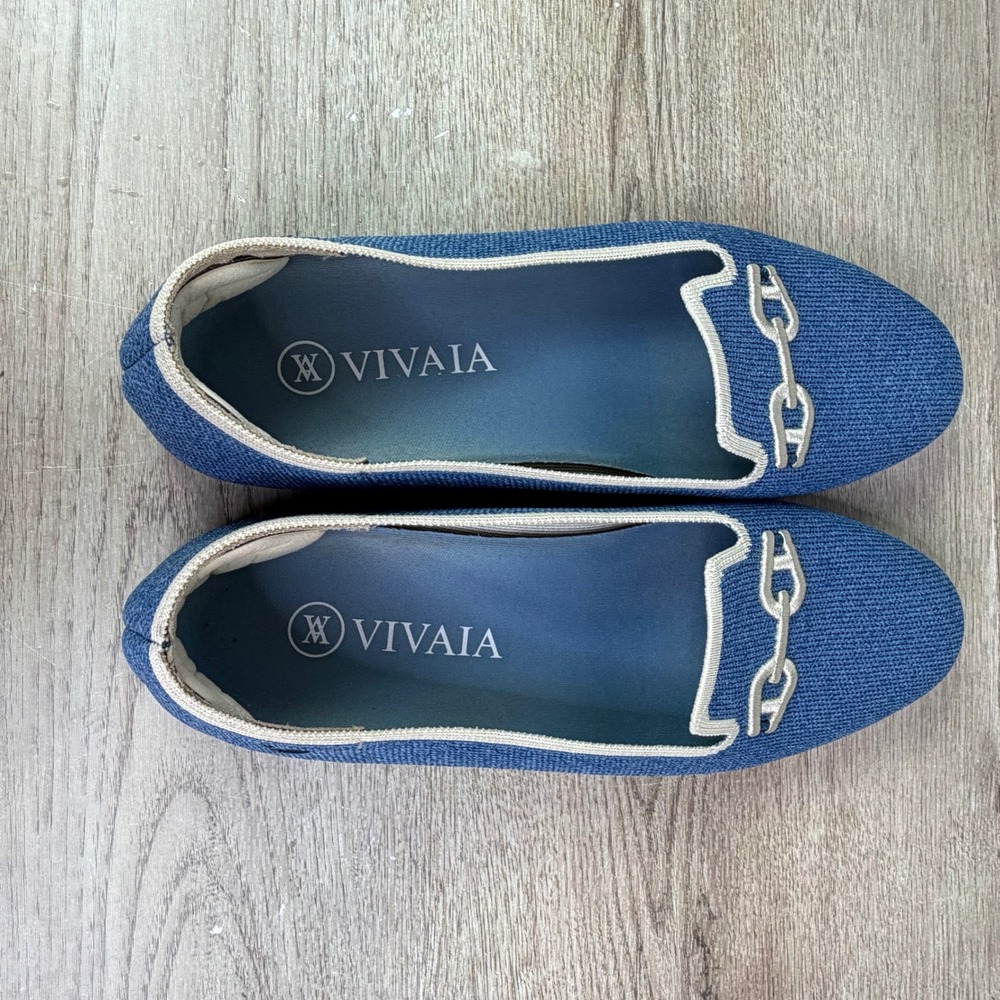 VIVAIA Eillen Pointed-Toe Loafers Horsebit Blue Womens 38.5 - Picture 4 of 7